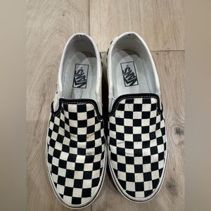 Vans women 8.5 Checkered Slip On